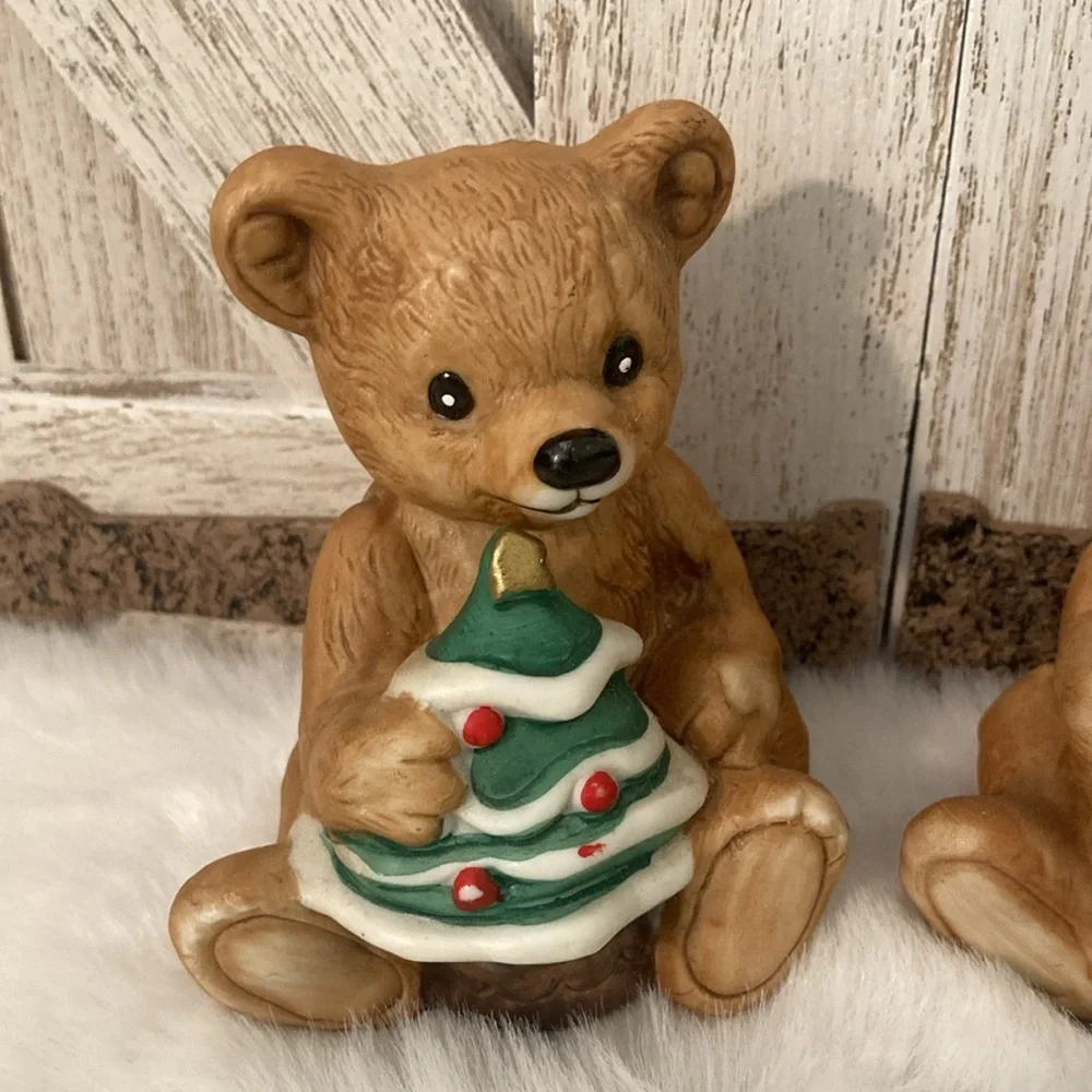 Homco Christmas Bear Figurines
